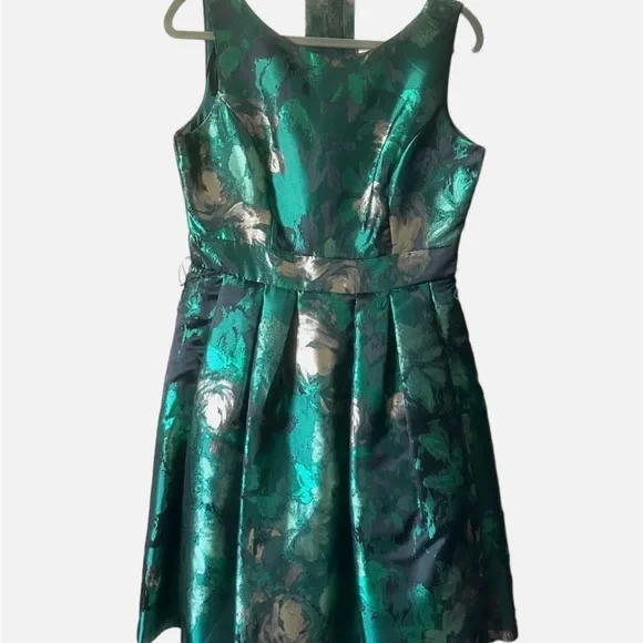 jessica howard green floral dress JESSICA HOWARD Green Floral Fit & Flare Dress Sz 14 Cottagecore Summer White